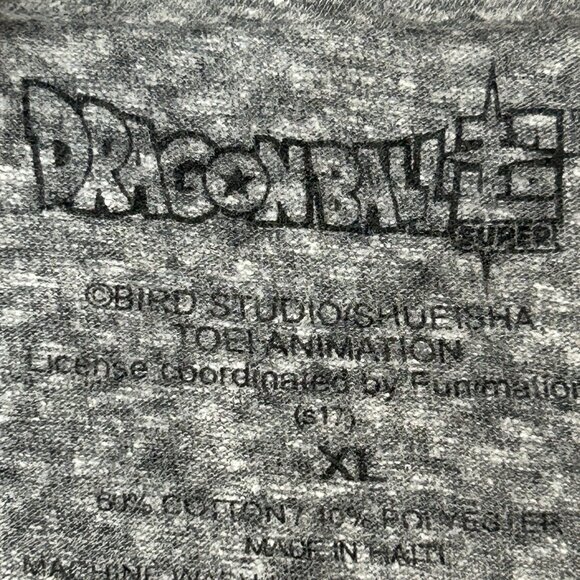 DRAGON BALL SUPER T-Shirt Mens XL Gray TOEI Animation Cotton Poly Anime Tee - Picture 3 of 6